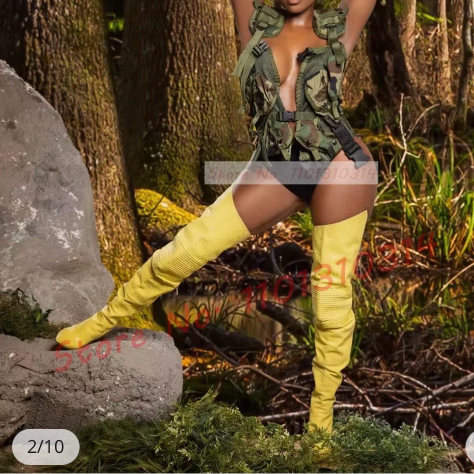 Vibrant Yellow Over-The-Knee Women's Boots